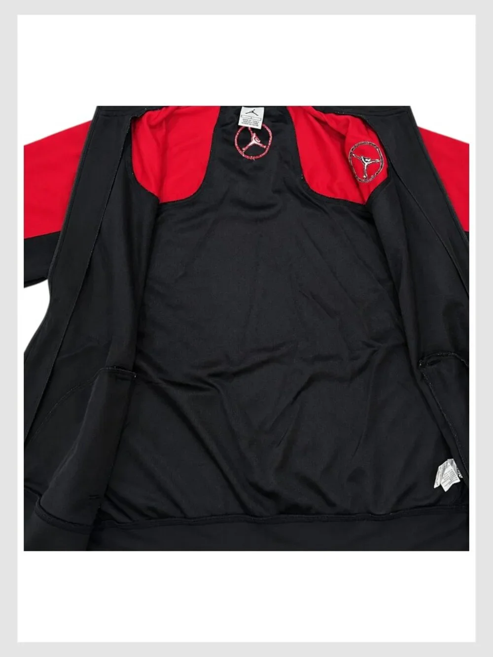 Nike Air Jordan Track Jacket Youth Black Red Jumpman Zip L 16/18